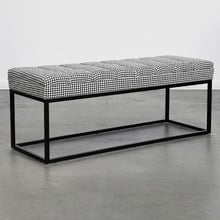 Houndstooth Milford Upholstered Ottoman Bench